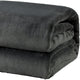 Renee Taylor Mink Blanket Acrylic Queen/King Charcoal
