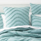 Cloud Linen Wave Quilt Cover Tufted Cotton Chenille Set Aqua