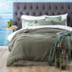 Renee Taylor Solana Washed Cotton Textured Quilt set  Fern
