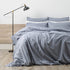 Renee Taylor Quilt Cover Helena Stone washed Set Dusty Blue