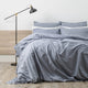 Renee Taylor Quilt Cover Helena Stone washed Set Dusty Blue