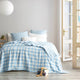 Renee Taylor Blanket Washed Cotton Gingham Reversible French Blue