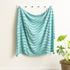 Renee Taylor Wave Cotton Chenille Throw Aqua