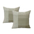 Cloud Linen Aubrey Cotton Embroidered Cushions Olive 50 x 50 Cms Twin Pack