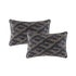 Cloud Linen Lulu Cotton Embroidered Twin Pack Cushions 33 x 55 Cms Grey