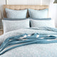 Renee Taylor Jervis Checks Jacquard Quilt Cover Set French Blue