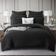 Renee Taylor Chevron Jacquard Quilt cover set Black