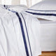 Renee Taylor Cloud Egyptian Cotton 1000 Thread Count Sheet Set White & Navy