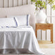 Renee Taylor Cloud Egyptian Cotton 1000 Thread Count Sheet Set White & Navy