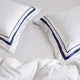 Renee Taylor Cloud Egyptian Cotton 1000 Thread count Quilt Cover White & Navy