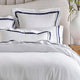 Renee Taylor Cloud Egyptian Cotton 1000 Thread count Quilt Cover White & Navy