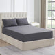 Ddecor Home 1500 Thread Count Cotton Blend Fitted Sheet & Pillowcase Set Granite - No Flat Sheet