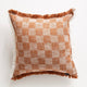 Renee Taylor Noah Checkered Cushion 50 x 50 Cms Terracotta