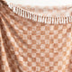 Renee Taylor Nevis Checkered Cotton Throw Terracotta