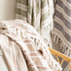 Renee Taylor Como Stripe Cotton Throw Natural
