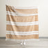 Renee Taylor Modena Stripe Cotton Throw Tan