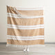 Renee Taylor Modena Stripe Cotton Throw Tan