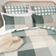 Renee Taylor Cooper Checks Quilt Cover Set 300 Thread Count Cotton Reversible