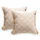 Renee Taylor Noah Checkered Cushion Twin Pack 50 x 50 Cms Nude