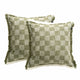 Renee Taylor Noah Checkered Cushion Twin Pack 50 x 50 Cms Jade