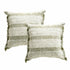 Renee Taylor Kent Stripe Cushion Twin Pack 50 x 50 Cms Eucalyptus