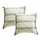 Renee Taylor Kent Stripe Cushion Twin Pack 50 x 50 Cms Eucalyptus