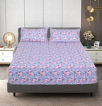 Linen Home Grey White Floral Bed Sheet