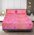 Linen Home Pink And Red Floral Bed Sheet