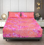 Linen Home Pink And Red Floral Bed Sheet