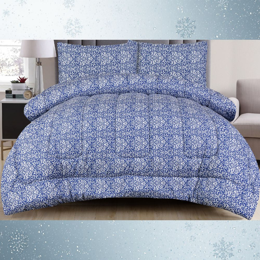 ICF Blue Maison Hina Kling Size Comforter Set