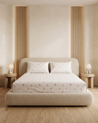 Rosebud Cotton Bedding Set – Fitted Sheet + 2 Pillow Covers