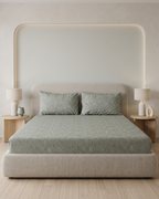 Verdant Cotton Bedding Set – Fitted Sheet + 2 Pillow Covers