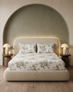 Sage Meadow Cotton Bedding Set – Fitted Sheet + 2 Pillow Covers