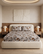 Rustic Magnolia Cotton Bedding Set – Fitted Sheet + 2 Pillow Covers