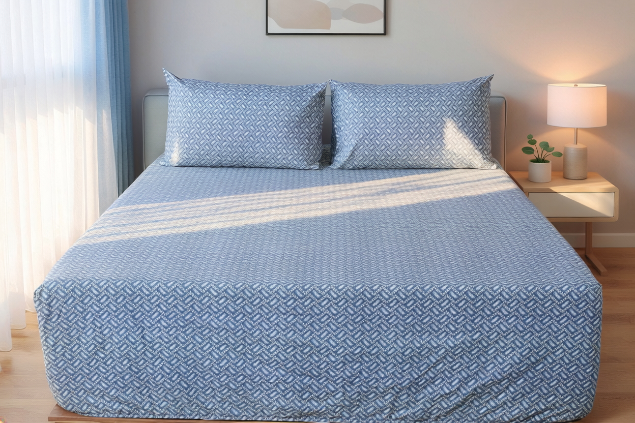 Baltic Pure Cotton Fitted Bed Sheet Combo