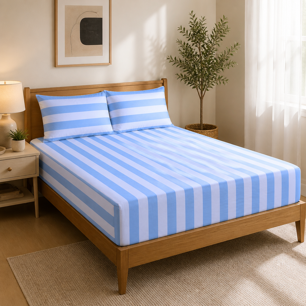 Hamptons Pure Cotton Fitted Sheet Combo