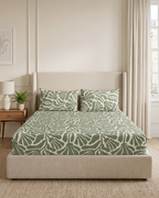 Sea Fan Cotton Bedding Set – Fitted Sheet + 2 Pillow Covers