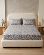 Misty Fleur Cotton Bedding Set – Fitted Sheet + 2 Pillow Covers