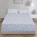 Linen Home Pink And Blue Floral Bed Sheet