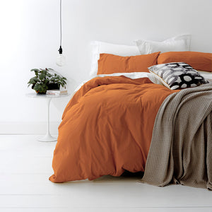 Park Avenue European Vintage Cotton Quilt Cover Set Auburn