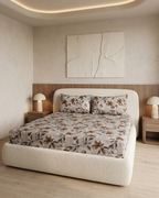 Rustic Magnolia Cotton Bedding Set – Fitted Sheet + 2 Pillow Covers