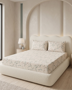 Wattle Bloom Cotton Bedding Set – Fitted Sheet + 2 Pillow Covers