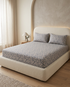 Misty Fleur Cotton Bedding Set – Fitted Sheet + 2 Pillow Covers