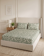 Sea Fan Cotton Bedding Set – Fitted Sheet + 2 Pillow Covers