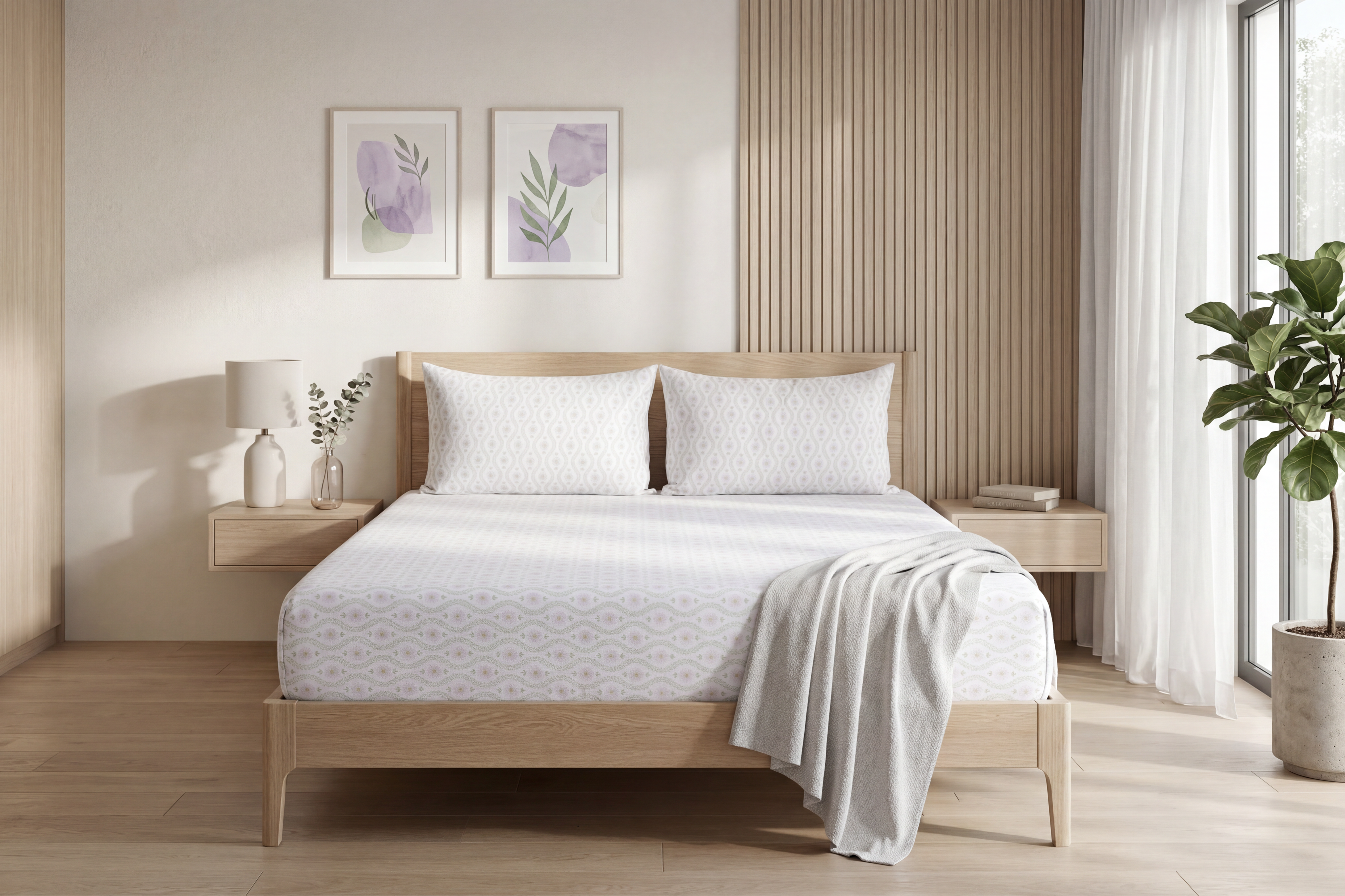 English Garden Pure Cotton Fitted Bed Sheet Combo