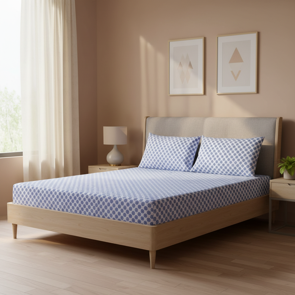 Indi Pure Cotton Fitted Sheet Combo