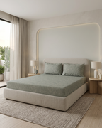 Verdant Cotton Bedding Set – Fitted Sheet + 2 Pillow Covers