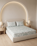 Misty Meadow Cotton Bedding Set – Fitted Sheet + 2 Pillow Covers