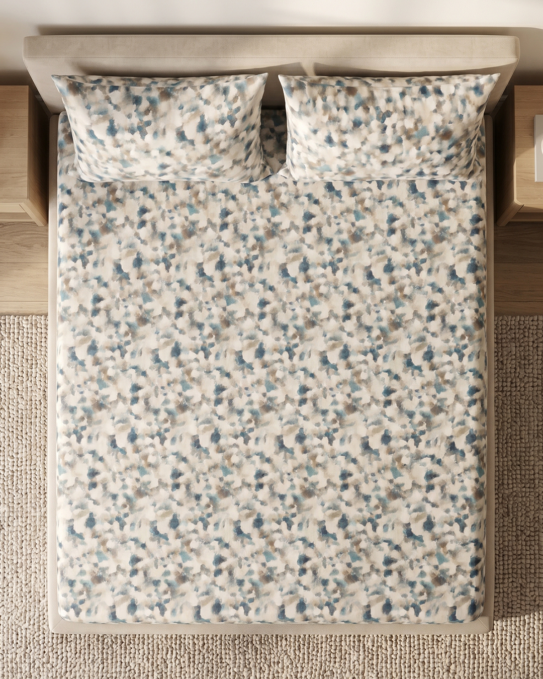 Mauve Splash Pure Cotton Bedding Set