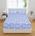 Linen Home Blue Flowers Bed Sheet